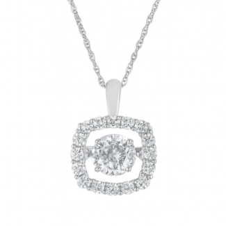 LAB GROWN Diamond (0.75 CTW) shimmering pendant 14k white gold