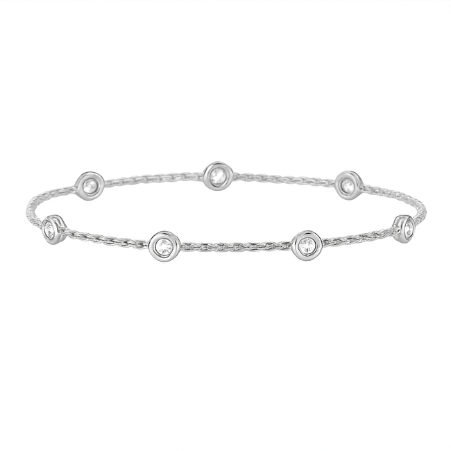 7" Diamond (0.25 ctw) by the yard bracelet 14k white gold 1.2 gr
