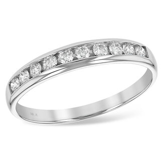 Diamond channel set band, 14k  white gold .25 ctw