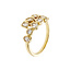 Diamond (0.85 ctw) multi shape bypass ring 14k yellow gold 3.4 gr