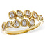 Diamond (0.85 ctw) multi shape bypass ring 14k yellow gold 3.4 gr