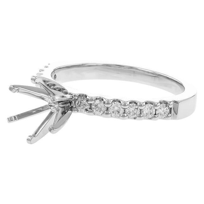 Diamond (0.33 ctw) 4 prong bridal setting 14k white gold 3.4 gr
