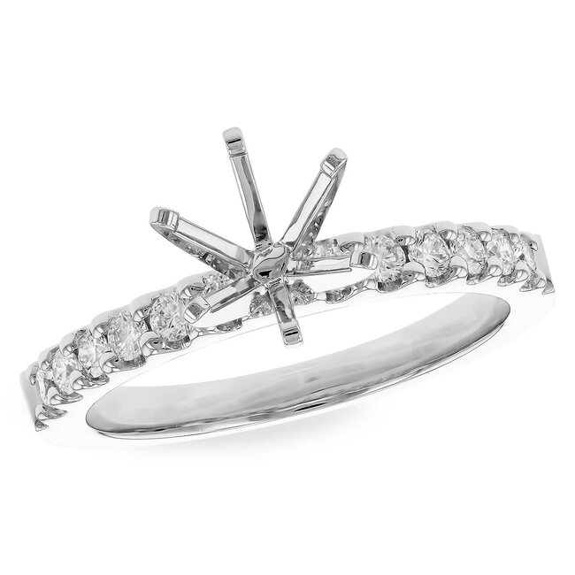 Diamond (0.33 ctw) 4 prong bridal setting 14k white gold 3.4 gr