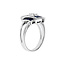 Sapphire (0.87 ctw) & diamond (0.35 ctw) vintage ring 14k white gold 5.6 gr