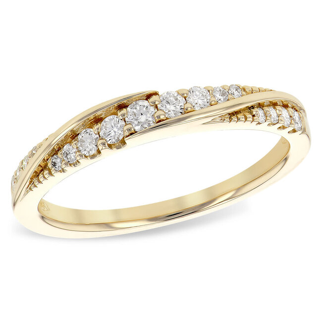 Diamond (0.25 ctw) twist design band 14k yellow gold 2.4 gr