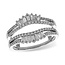 Diamond (0.55 ctw) round & baguette bridal insert 14k white gold 4.5 gr