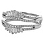 Diamond (0.55 ctw) round & baguette bridal insert 14k white gold 4.5 gr
