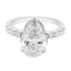 LAB GROWN pear (3.01 ct) center in LG diamond (0.50 ctw) band 14k white gold 4.4 gr