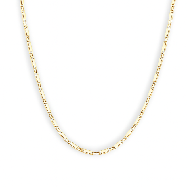 20" 14k yellow gold bar link pendant chain 2.4 gr