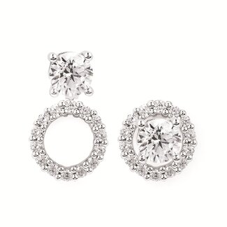 Diamond (0.37 ctw) convertable earring jackets 14k white gold