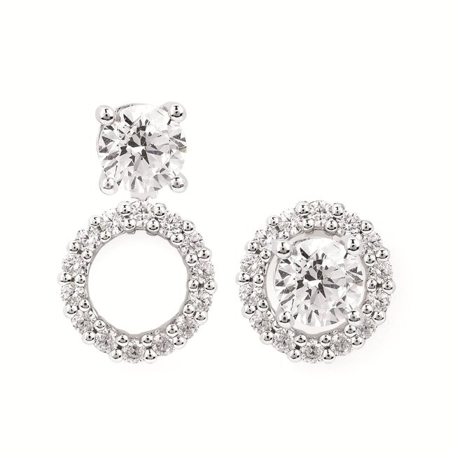 Diamond (0.37 ctw) convertable earring jackets 14k white gold