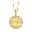 Diamond (0.25 ctw) reversible cross circle pendant w/chain 14k yellow gold