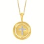 Diamond (0.25 ctw) reversible cross circle pendant w/chain 14k yellow gold