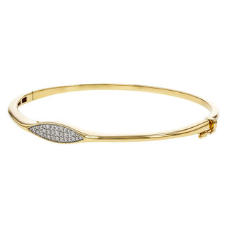 Diamond (0.25 ctw) marquise shape center bangle 14k yellow gold