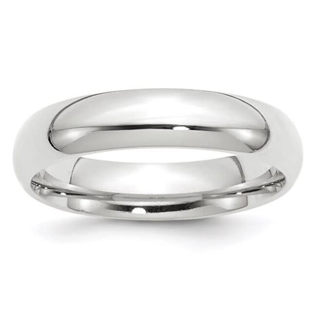 14k white gold comfort fit 5mm wedding band superlight 4.3 gr