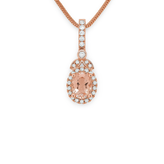 Morganite (0.68 ct) & diamond (0.14 ctw) pendant 14k rose gold