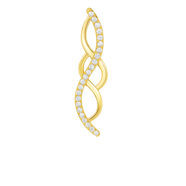Diamond (0.09 ctw) triple swirl pendant 14k yellow gold
