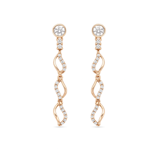 Diamond (0.28 ctw) infiniti dangle earrings 14k yellow gold 1.8 gr
