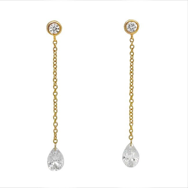 LAB GROWN Diamond (0.62 ctw) drop earrings 14k yellow gold