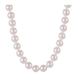 18" 7-7.5mm freshwater nucleus pearl strand strand 14k white gold clasp