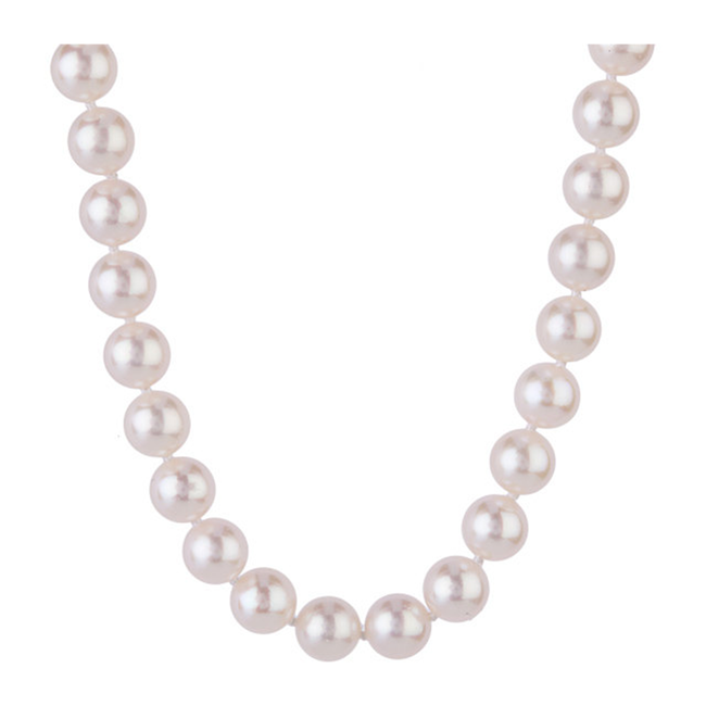 18" 7-7.5mm freshwater nucleus pearl strand strand 14k white gold clasp