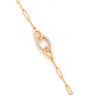7" Diamond (0.17 ctw) bracelet 18k yellow gold 3.0 gr