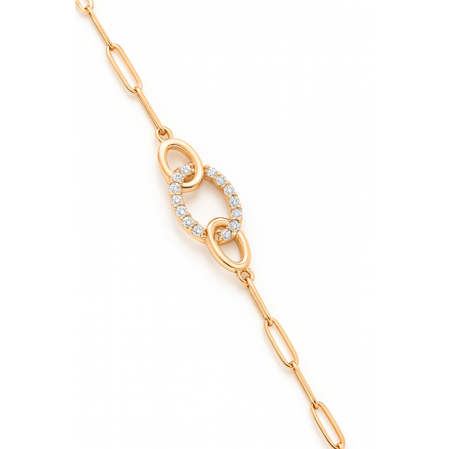 7" Diamond (0.17 ctw) bracelet 18k yellow gold 3.0 gr