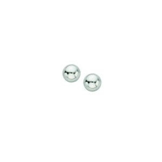 14k white gold 5mm polished ball studs 0.3 gr
