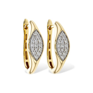 Diamond (0.25 ctw) marquise cluster drop earrings 14k yellow gold 2.7 gr