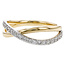 Diamond (0.33 ctw) criss-cross ring 14k yellow gold 3.5 gr