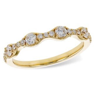 Diamond (0.50 ctw) wavy band 14k yellow gold 2.7 gr