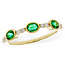 Emerald (0.46 ctw) & diamond (0.12 ctw) band 14k yellow gold 1.8 gr