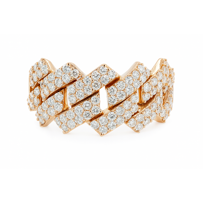 Diamond (1.0 ctw) geometric band 14k yellow gold 5.4 gr
