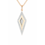 Diamond (0.09 ctw) kite shape pendant w/chain 14k yellow gold 2.7 gr