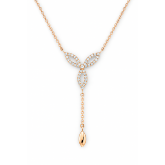 Diamond (0.08 ctw) celtic dangle necklace 14k yellow gold 2.0 gr
