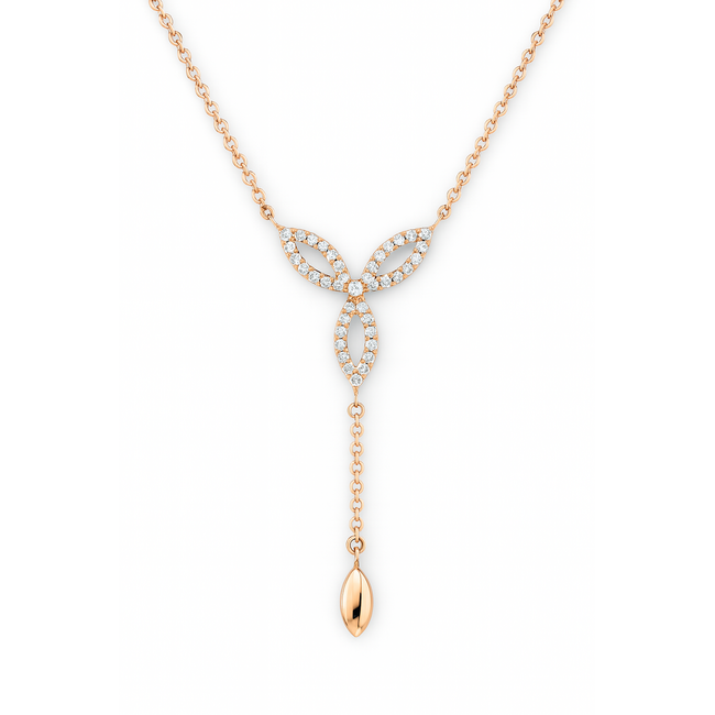Diamond (0.08 ctw) celtic dangle necklace 14k yellow gold 2.0 gr