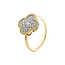 Diamond (0.32 ctw) pave quadrefoil ring 14k yellow gold 3.2 gr