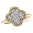 Diamond (0.32 ctw) pave quadrefoil ring 14k yellow gold 3.2 gr
