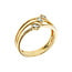 Diamond (0.24 ctw) multi shape 3 stone ring 14k yellow gold 5.2 gr