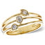 Diamond (0.24 ctw) multi shape 3 stone ring 14k yellow gold 5.2 gr