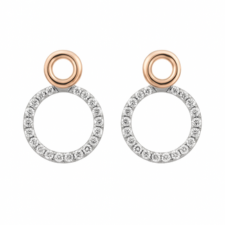 Diamond (0.50 ctw) circle drop earrings 14k yellow gold 3.1 gr