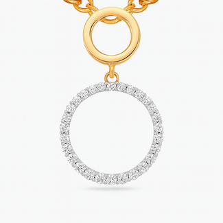 Diamond (0.47 ctw) circle slide pendant 14k yellow gold 1.0 gr