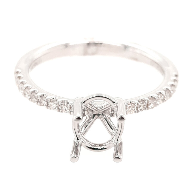 Diamond (0.17 ctw) setting (no center) 14k white gold 4.3 gr