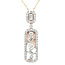Diamond (0.84 ctw) multi shape bar pendant 14k yellow gold 3.3 gr