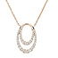 Diamond (0.47 ctw) double oval pendant w/chain 14k yellow gold 4.0 gr