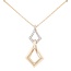 Diamond (0.12 ctw) trapezoid pendant w/chain 14k yellow gold 3.6 gr