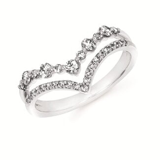 Diamond (0.38 ctw)double row bridal wrap 14k white gold
