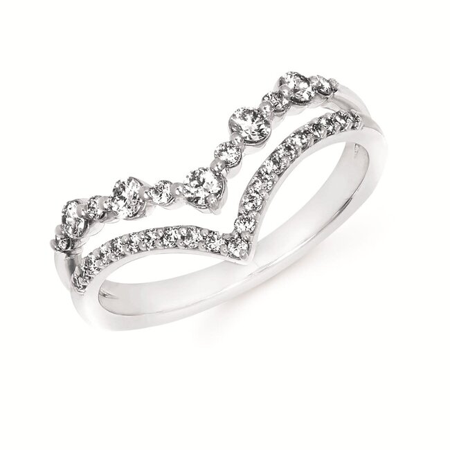 Diamond (0.38 ctw)double row bridal wrap 14k white gold