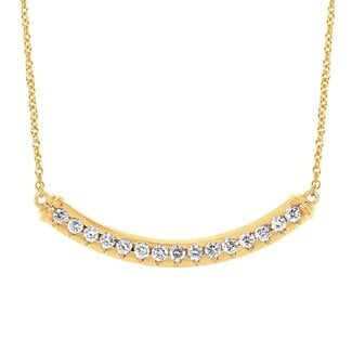 Diamond (0.50 ctw) curved bar necklace 14k yellow gold