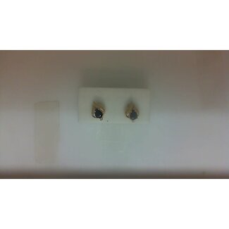 Sapphire & diamond accented (.77 ctw) pear stud earrings 14k yellow gold